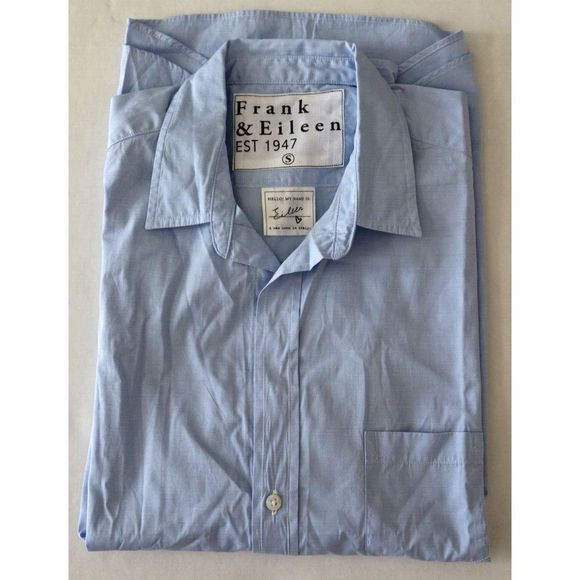 Frank & Eileen Women's Sz S Blue Eileen Cotton Button Up L/S Collared Shirt $228 - Picture 4 of 5